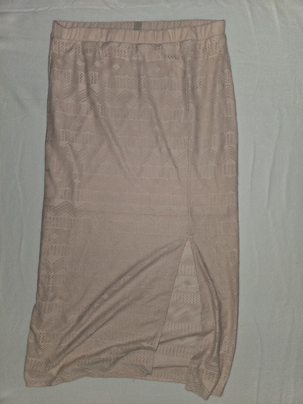 No Boundaries Patterned Lined Skirt With Side Slit In Blush Size XL